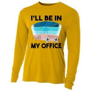 I Will Be In My Office Airplane Flying Aircraft Gift Cooling Performance Long Sleeve Crew