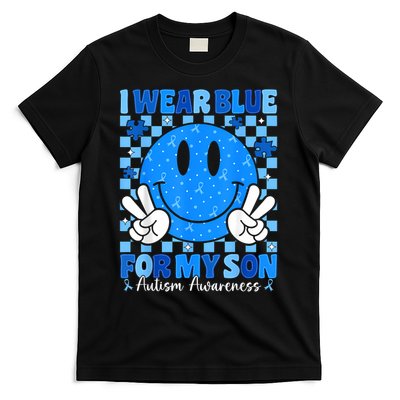 I Wear Blue For My Son Autism Awareness Mom Dad Autistic T-Shirt
