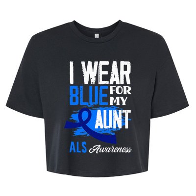 I Wear Blue For My Aunt Support ALS Awareness Bella+Canvas Jersey Crop Tee