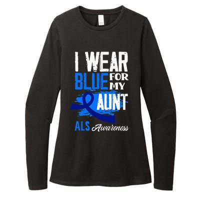 I Wear Blue For My Aunt Support ALS Awareness Womens CVC Long Sleeve Shirt