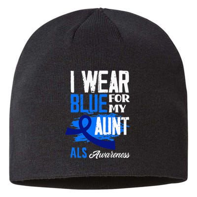 I Wear Blue For My Aunt Support ALS Awareness Sustainable Beanie