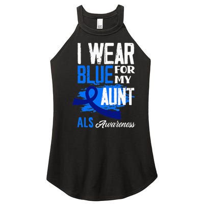 I Wear Blue For My Aunt Support ALS Awareness Women’s Perfect Tri Rocker Tank