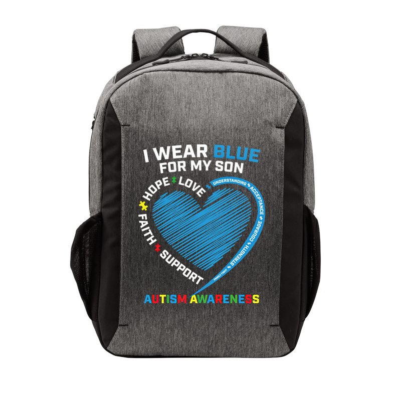 I Wear Blue For My Son Autism Awareness Support Products Cute Gift Vector Backpack
