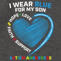 I Wear Blue For My Son Autism Awareness Support Products Cute Gift Vector Backpack