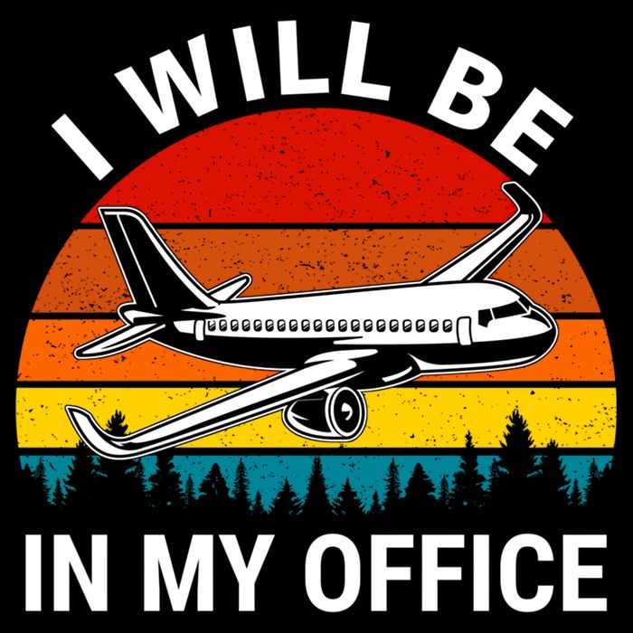 I Will Be In My Office Airliner Pilot Retro Jet Airplane Gift Sustainable Bucket Hat