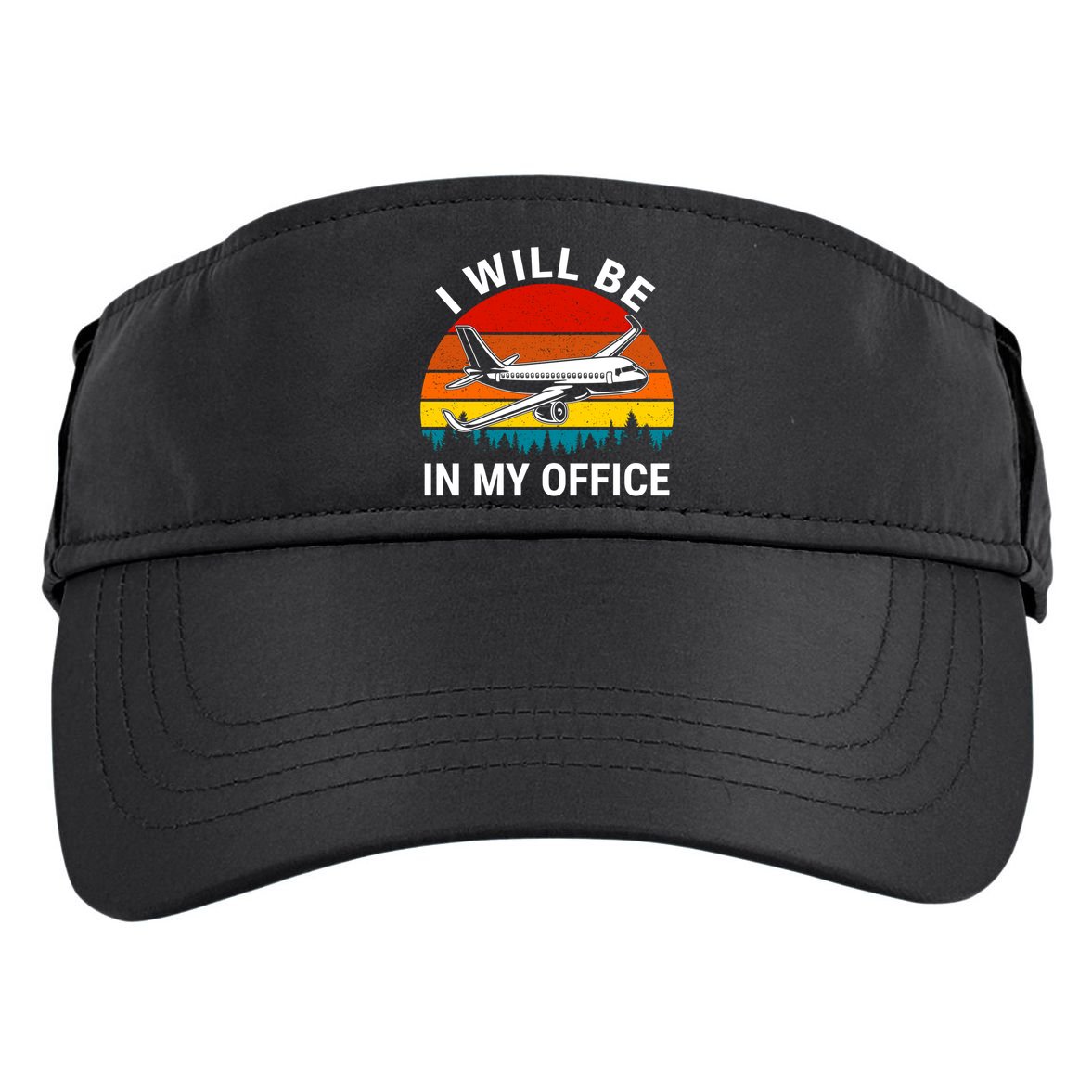 I Will Be In My Office Airliner Pilot Retro Jet Airplane Gift Adult Drive Performance Visor