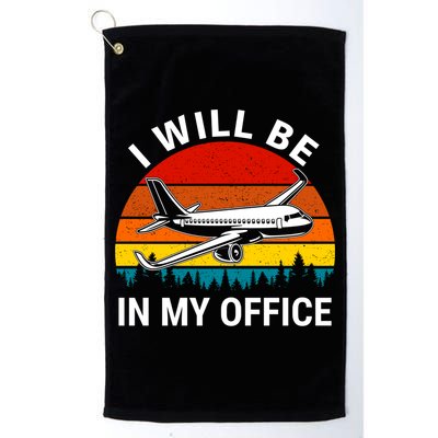 I Will Be In My Office Airliner Pilot Retro Jet Airplane Gift Golf Towel