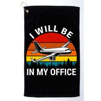 I Will Be In My Office Airliner Pilot Retro Jet Airplane Gift Golf Towel