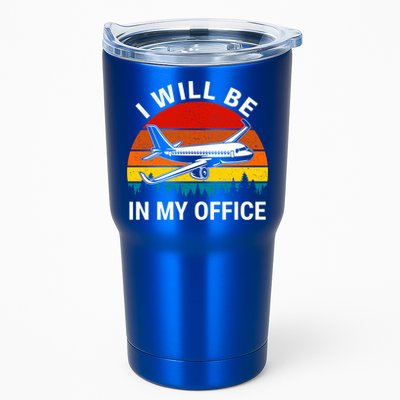 I Will Be In My Office Airliner Pilot Retro Jet Airplane Gift Tumbler