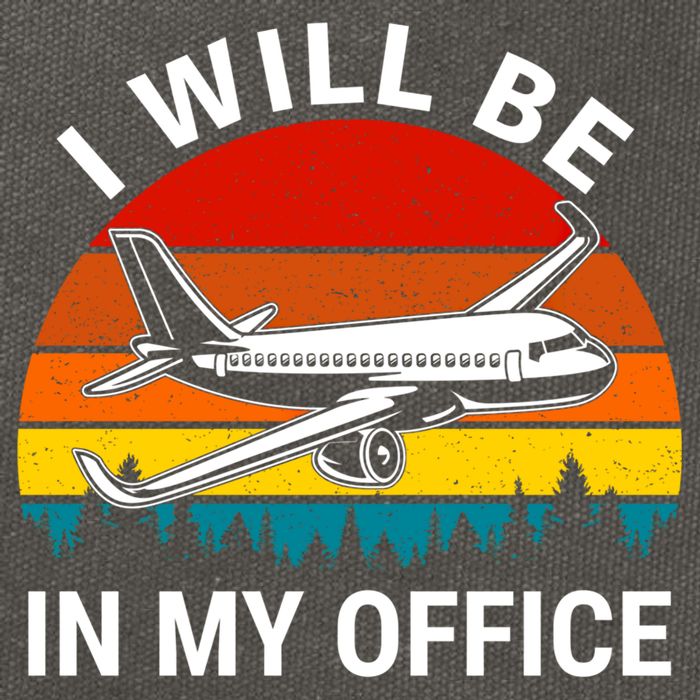 I Will Be In My Office Airliner Pilot Retro Jet Airplane Gift Cotton Canvas Backpack