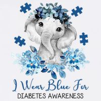 I Wear Blue For Diabetes Awareness Elephant Cooling Performance Crew T-Shirt