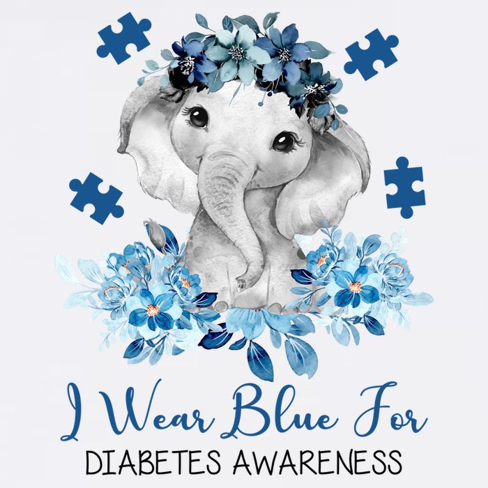 I Wear Blue For Diabetes Awareness Elephant Cooling Performance Crew T-Shirt