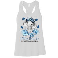 I Wear Blue For Diabetes Awareness Elephant Women's Racerback Tank