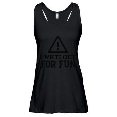 I Write Code For Fun Computer Coding Programmer Funny Nurd Ladies Essential Flowy Tank