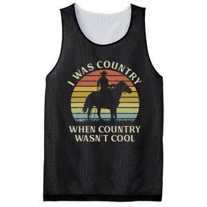 I Was Country When Country WasnT Cool Cow Horseback Mesh Reversible Basketball Jersey Tank