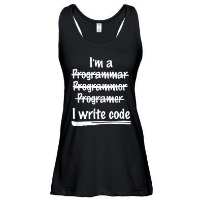 I Write Code Funny Programmer Ladies Essential Flowy Tank