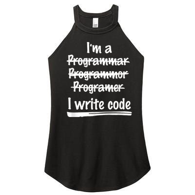 I Write Code Funny Programmer Women’s Perfect Tri Rocker Tank