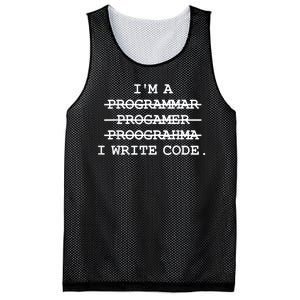 I Write Code Funny Programmer Mesh Reversible Basketball Jersey Tank