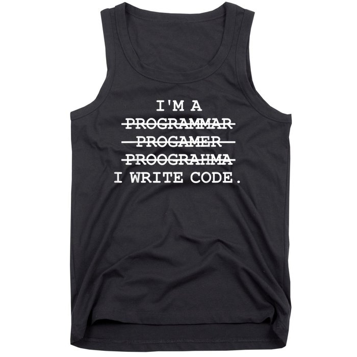 I Write Code Funny Programmer Tank Top