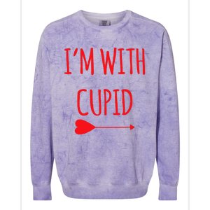 IM With Cupid Funny Valentines Day Gift Colorblast Crewneck Sweatshirt