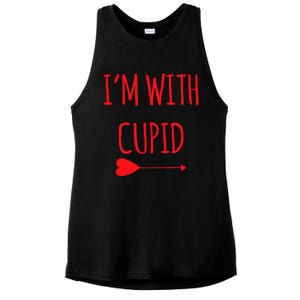 IM With Cupid Funny Valentines Day Gift Ladies PosiCharge Tri-Blend Wicking Tank