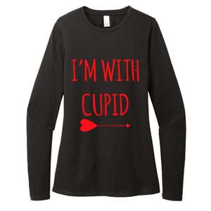 IM With Cupid Funny Valentines Day Gift Womens CVC Long Sleeve Shirt