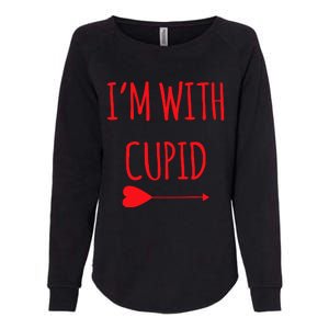 IM With Cupid Funny Valentines Day Gift Womens California Wash Sweatshirt