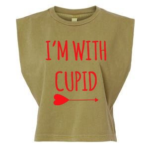 IM With Cupid Funny Valentines Day Gift Garment-Dyed Women's Muscle Tee