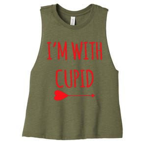 IM With Cupid Funny Valentines Day Gift Women's Racerback Cropped Tank