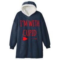 IM With Cupid Funny Valentines Day Gift Hooded Wearable Blanket