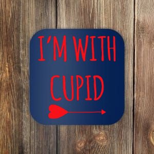 IM With Cupid Funny Valentines Day Gift Coaster