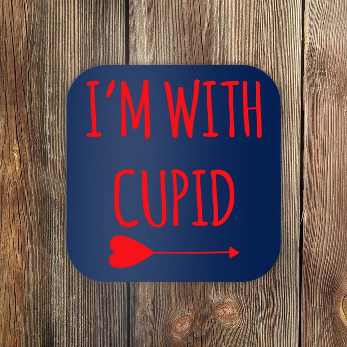 IM With Cupid Funny Valentines Day Gift Coaster