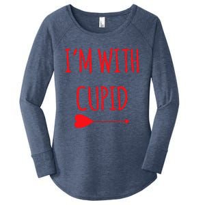 IM With Cupid Funny Valentines Day Gift Women's Perfect Tri Tunic Long Sleeve Shirt