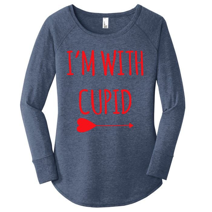 IM With Cupid Funny Valentines Day Gift Women's Perfect Tri Tunic Long Sleeve Shirt