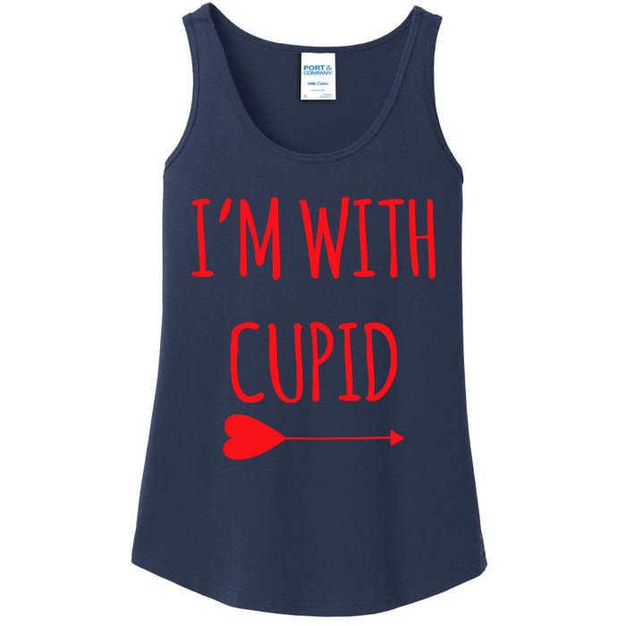 IM With Cupid Funny Valentines Day Gift Ladies Essential Tank