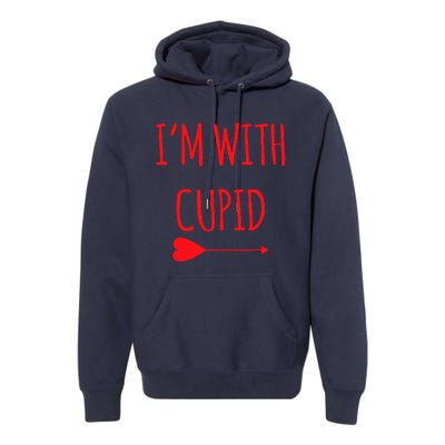 IM With Cupid Funny Valentines Day Gift Premium Hoodie