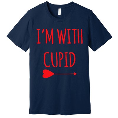 IM With Cupid Funny Valentines Day Gift Premium T-Shirt