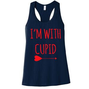 IM With Cupid Funny Valentines Day Gift Women's Racerback Tank