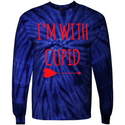 IM With Cupid Funny Valentines Day Gift Tie-Dye Long Sleeve Shirt