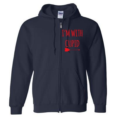 IM With Cupid Funny Valentines Day Gift Full Zip Hoodie