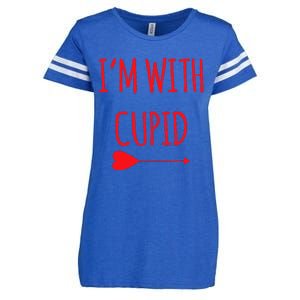 IM With Cupid Funny Valentines Day Gift Enza Ladies Jersey Football T-Shirt