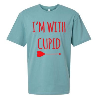 IM With Cupid Funny Valentines Day Gift Sueded Cloud Jersey T-Shirt