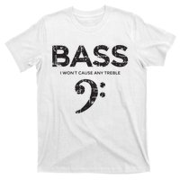 I Wont Cause Any Treble Vintage Black Bass Player T-Shirt