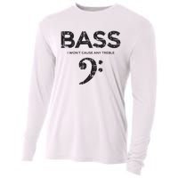 I Wont Cause Any Treble Vintage Black Bass Player Cooling Performance Long Sleeve Crew