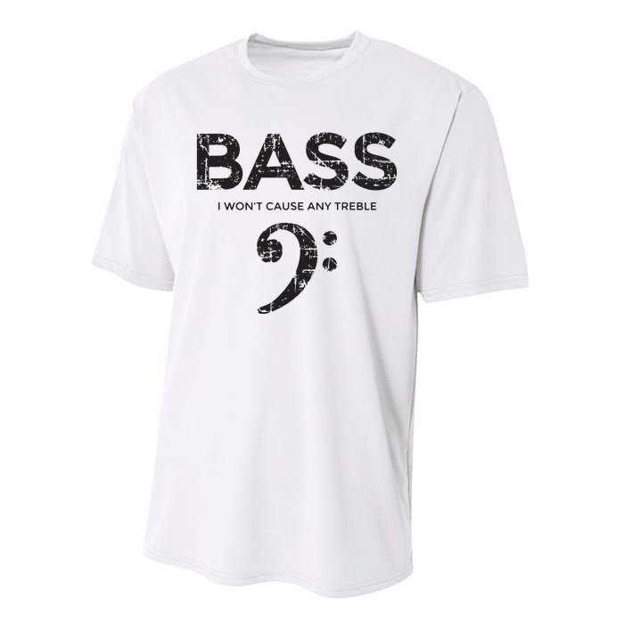 I Wont Cause Any Treble Vintage Black Bass Player Performance Sprint T-Shirt