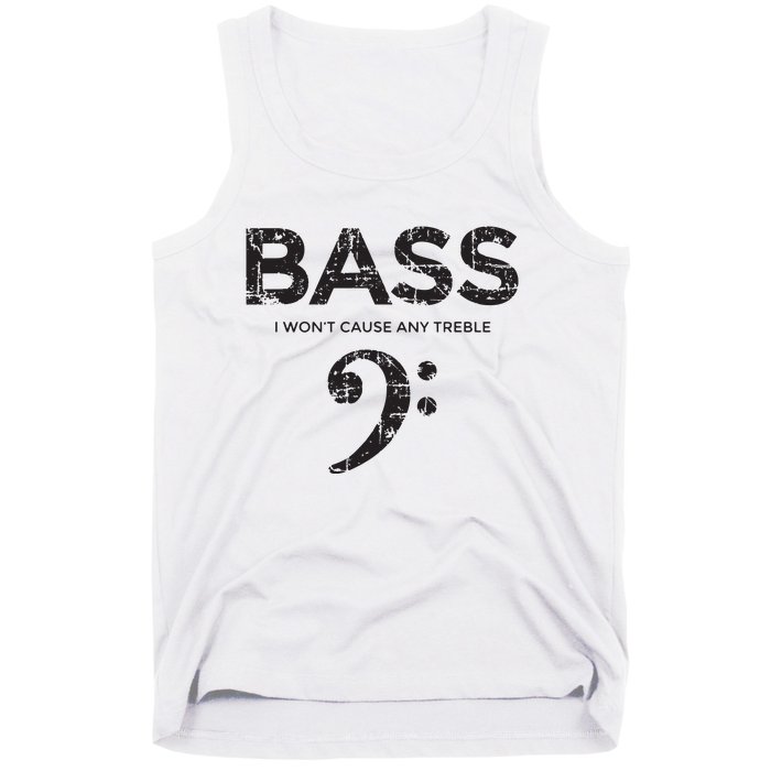 I Wont Cause Any Treble Vintage Black Bass Player Tank Top