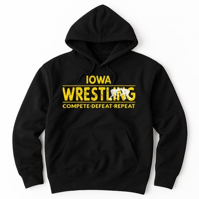 Iowa Wrestling Compete Defeat Repeat Hoodie