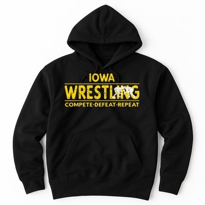 Iowa Wrestling Compete Defeat Repeat Hoodie