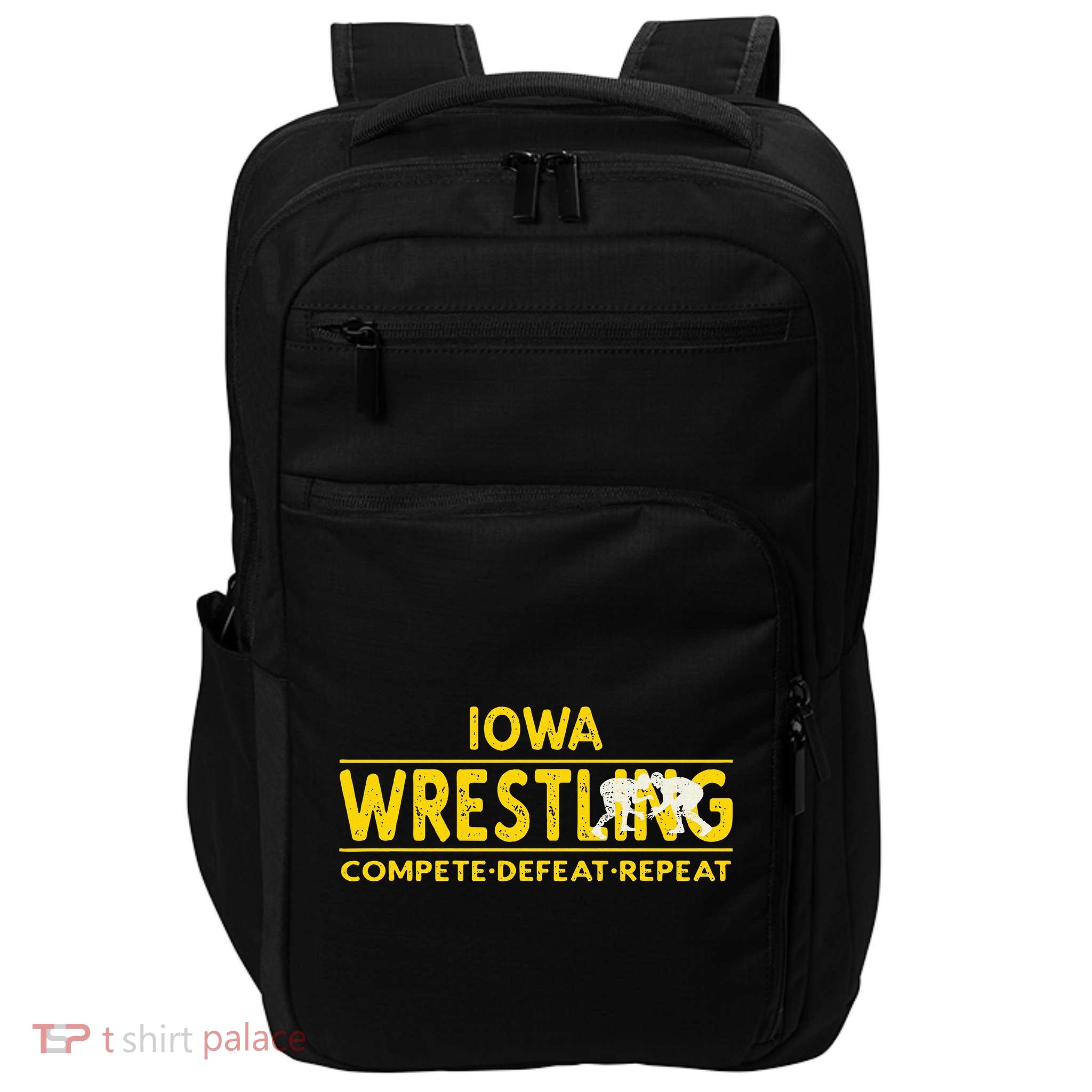 Iowa Wrestling Compete Defeat Repeat Impact Tech Backpack