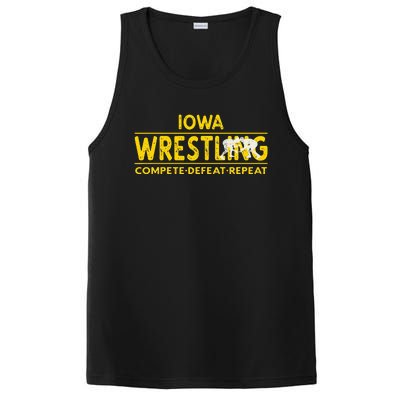 Iowa Wrestling Compete Defeat Repeat PosiCharge Competitor Tank